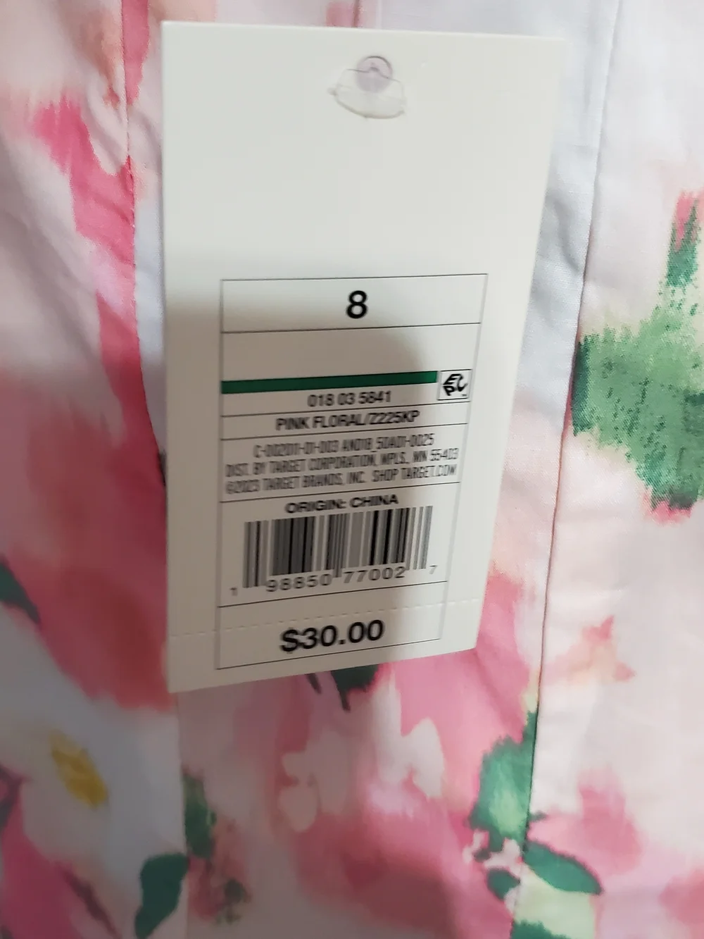 NWT a new day Pink Cream Floral Scoop-Neck Mini Dress Fit & Flare Women's Size 8 - Picture 4 of 7
